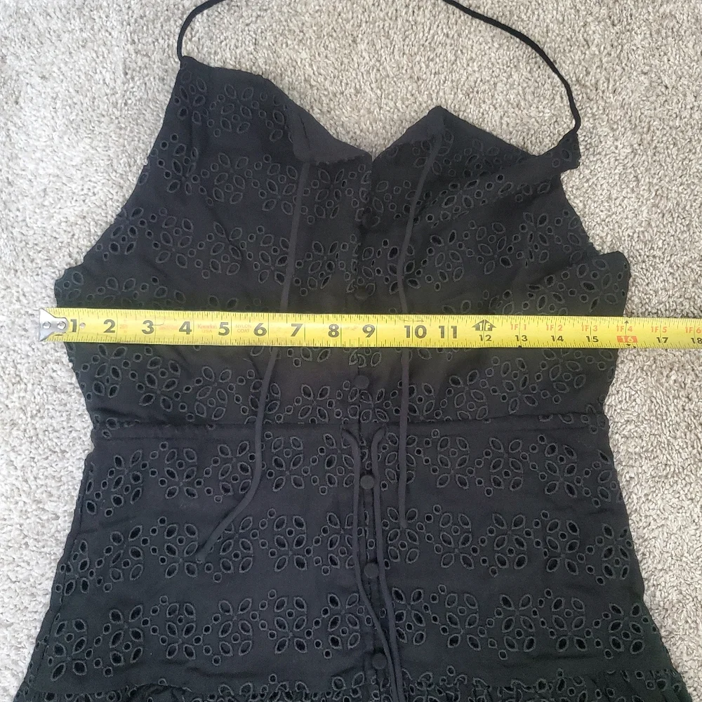 J.Crew NWT Anguilla Halter Mini Dress in Eyelet Black Sz 8 - Picture 6 of 11